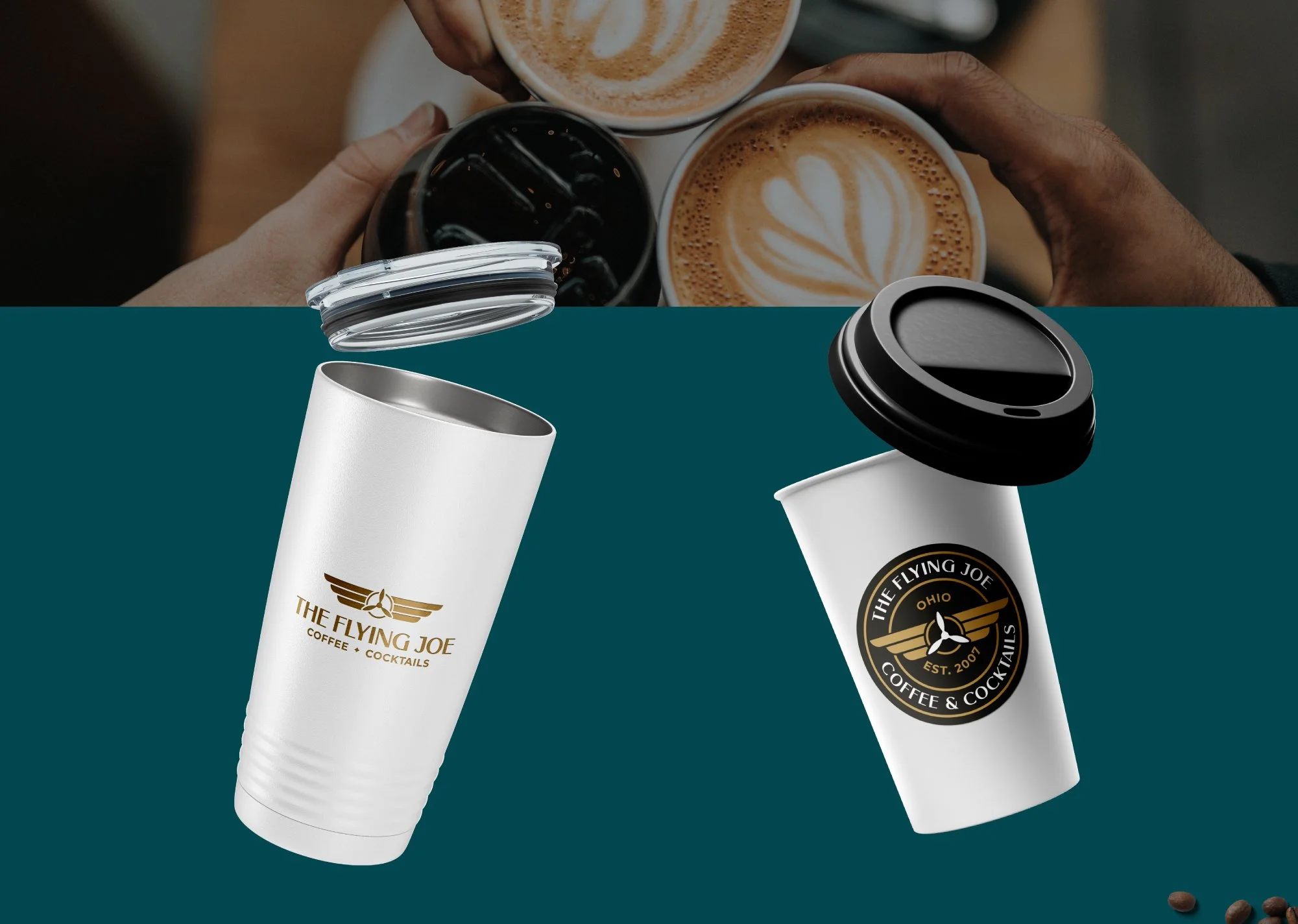 custom coffee cup branding mockup cafe design