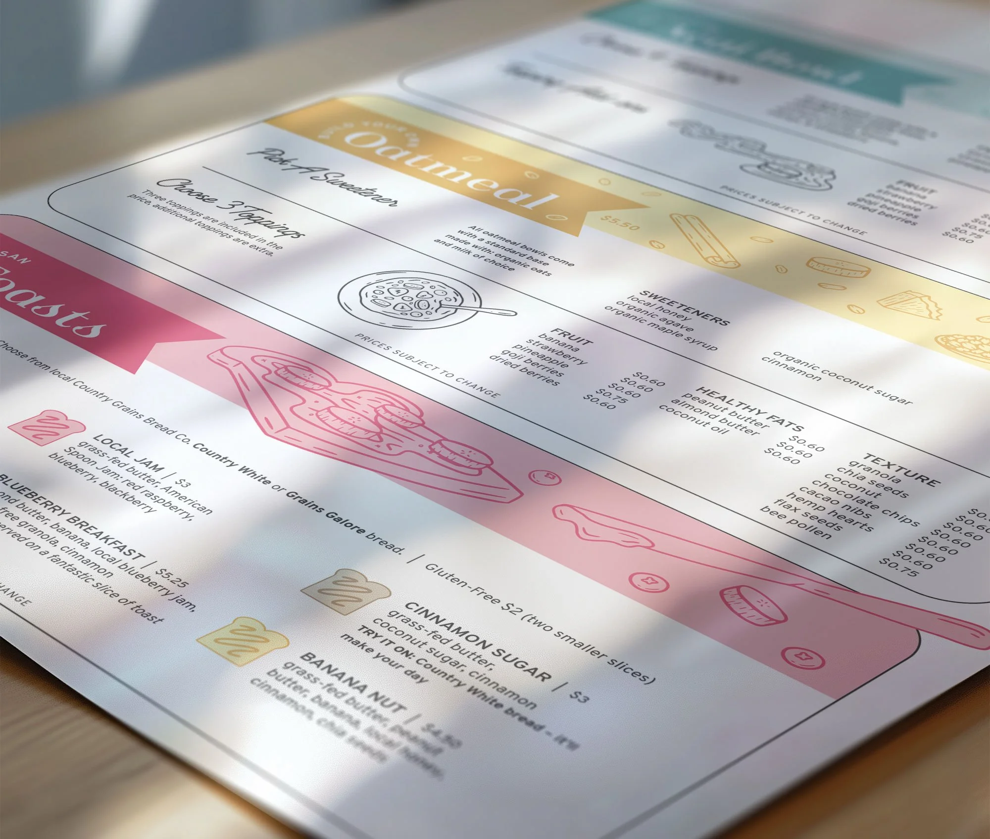 custom cafe menu design playful sophisticated