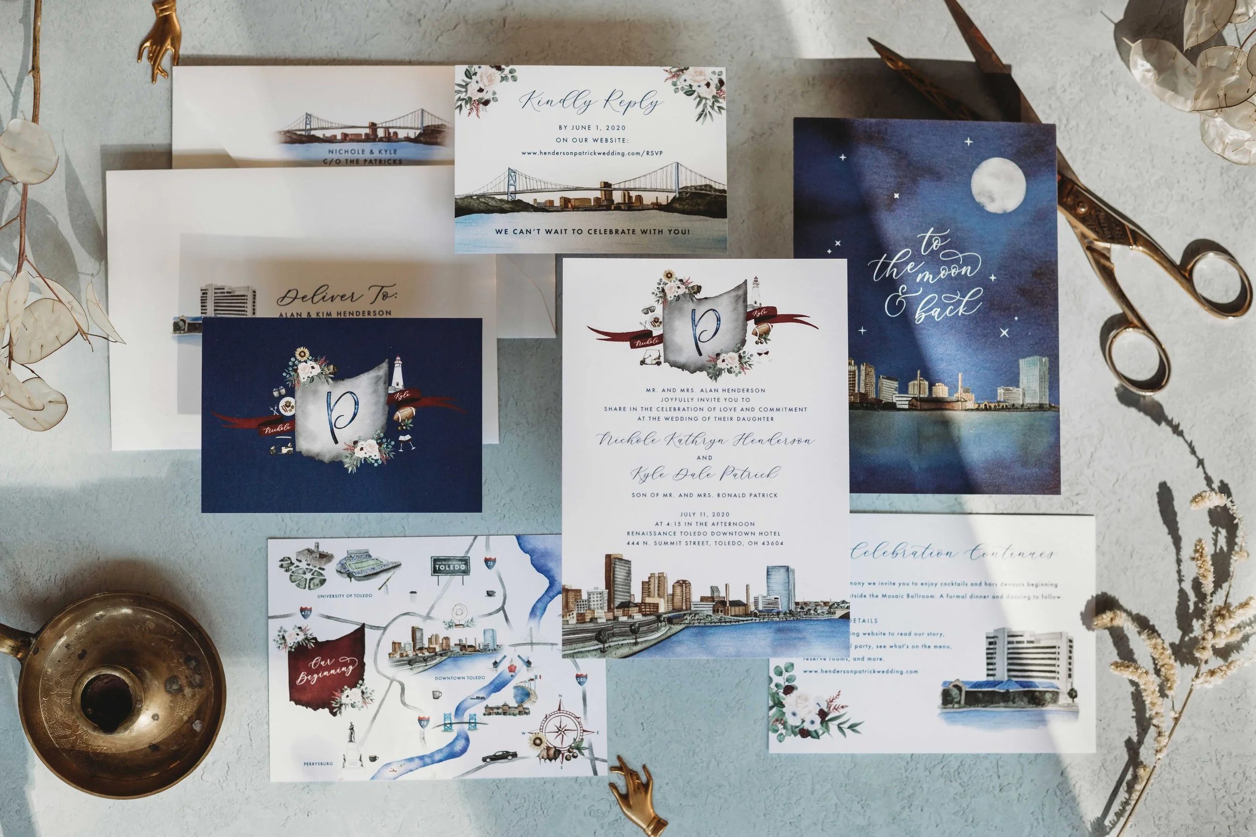 Downtown Toledo Wedding Invitations