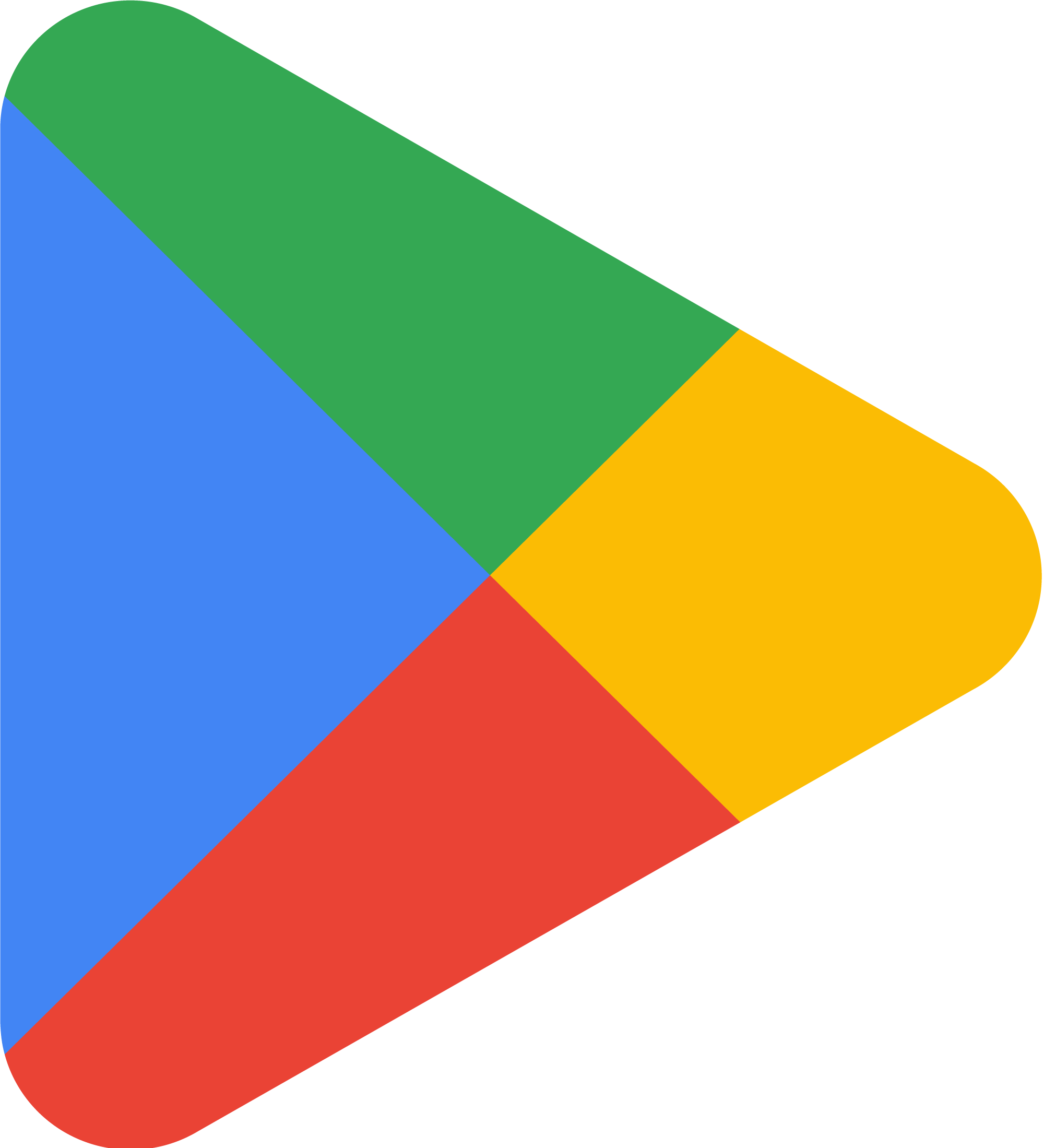 Google Play Store logo with multicolored triangular shapes in blue, green, yellow, and red.