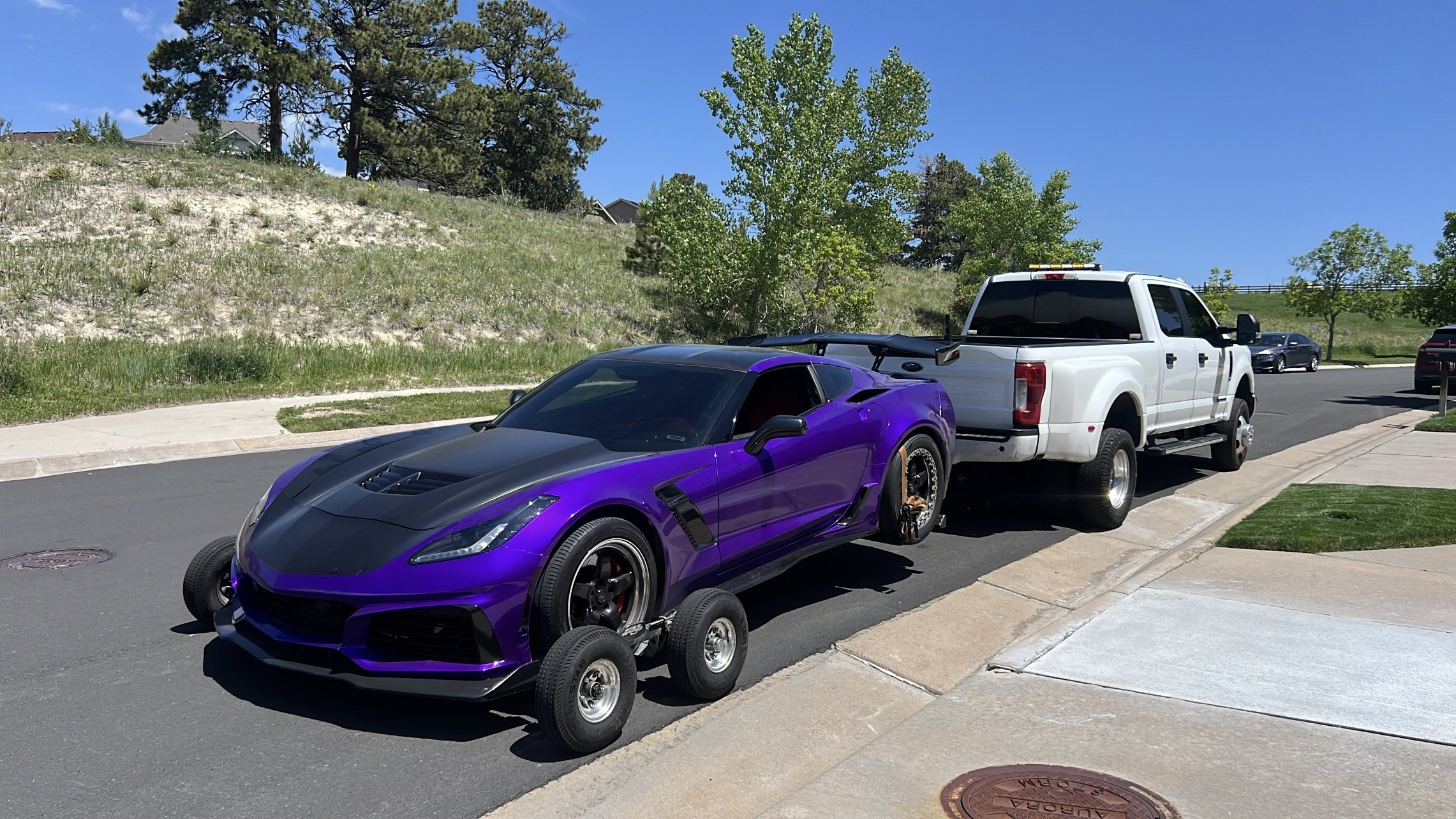 Our tow trucks are able to tow high luxury vehicles like this low corvette z06 that we towed for a returning customer.