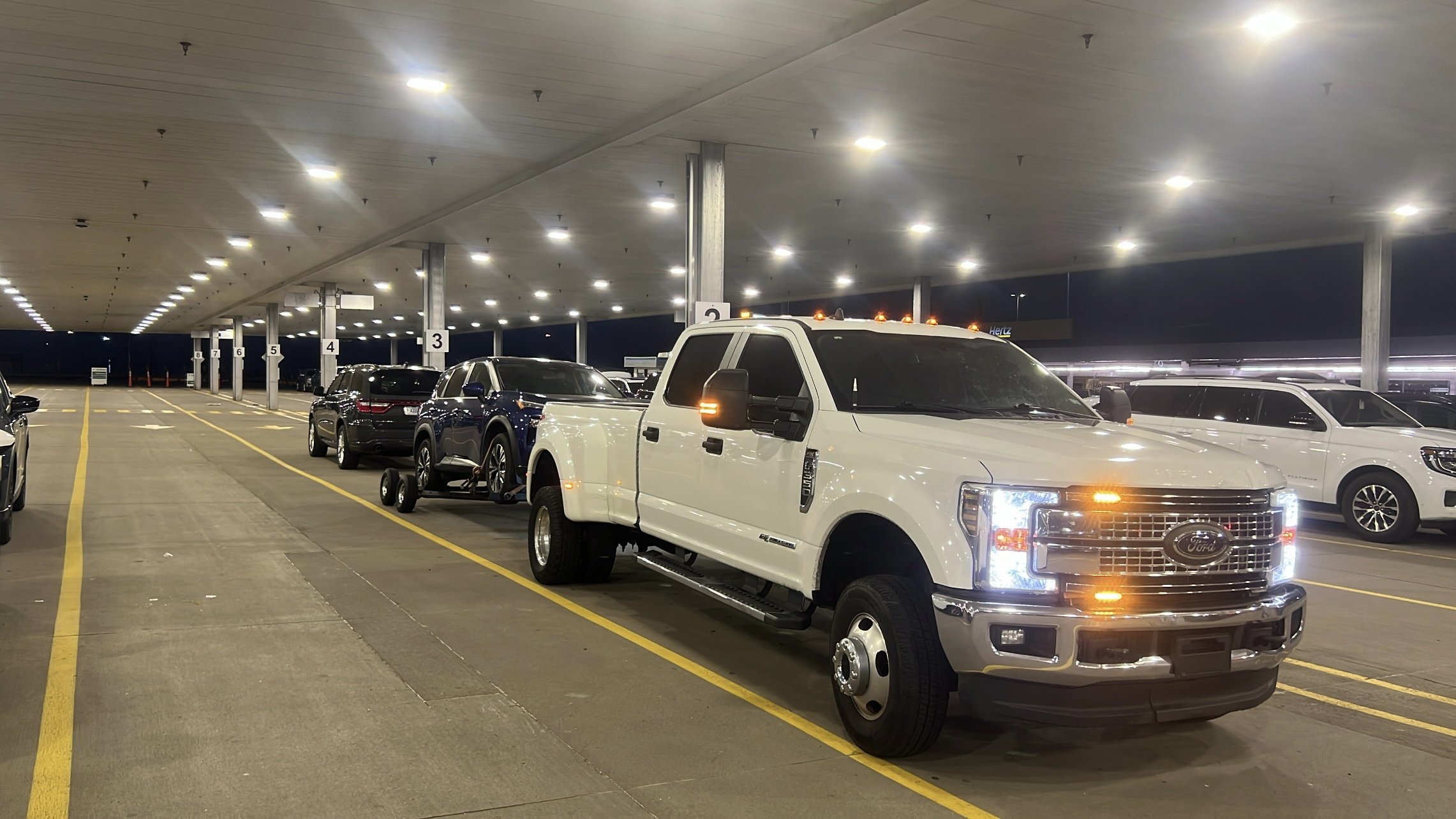 Towing vehicle out of the airport in Denver