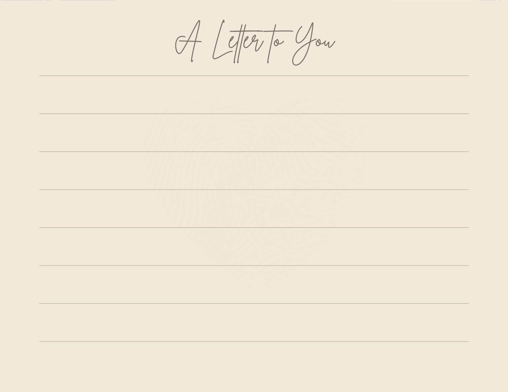 Image of a lined letter template with the title 'A Letter to You' in cursive at the top.