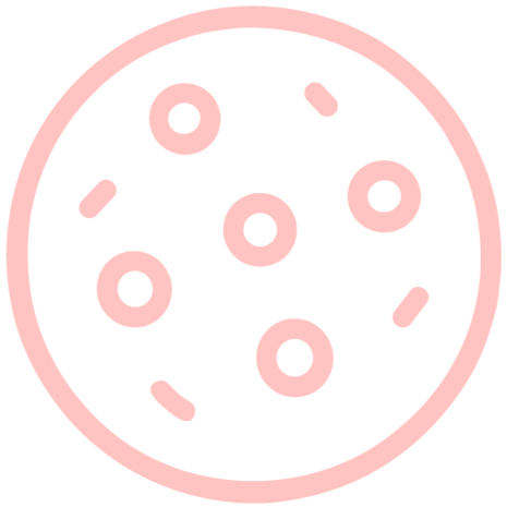 Pink outline of a cookie with sprinkles