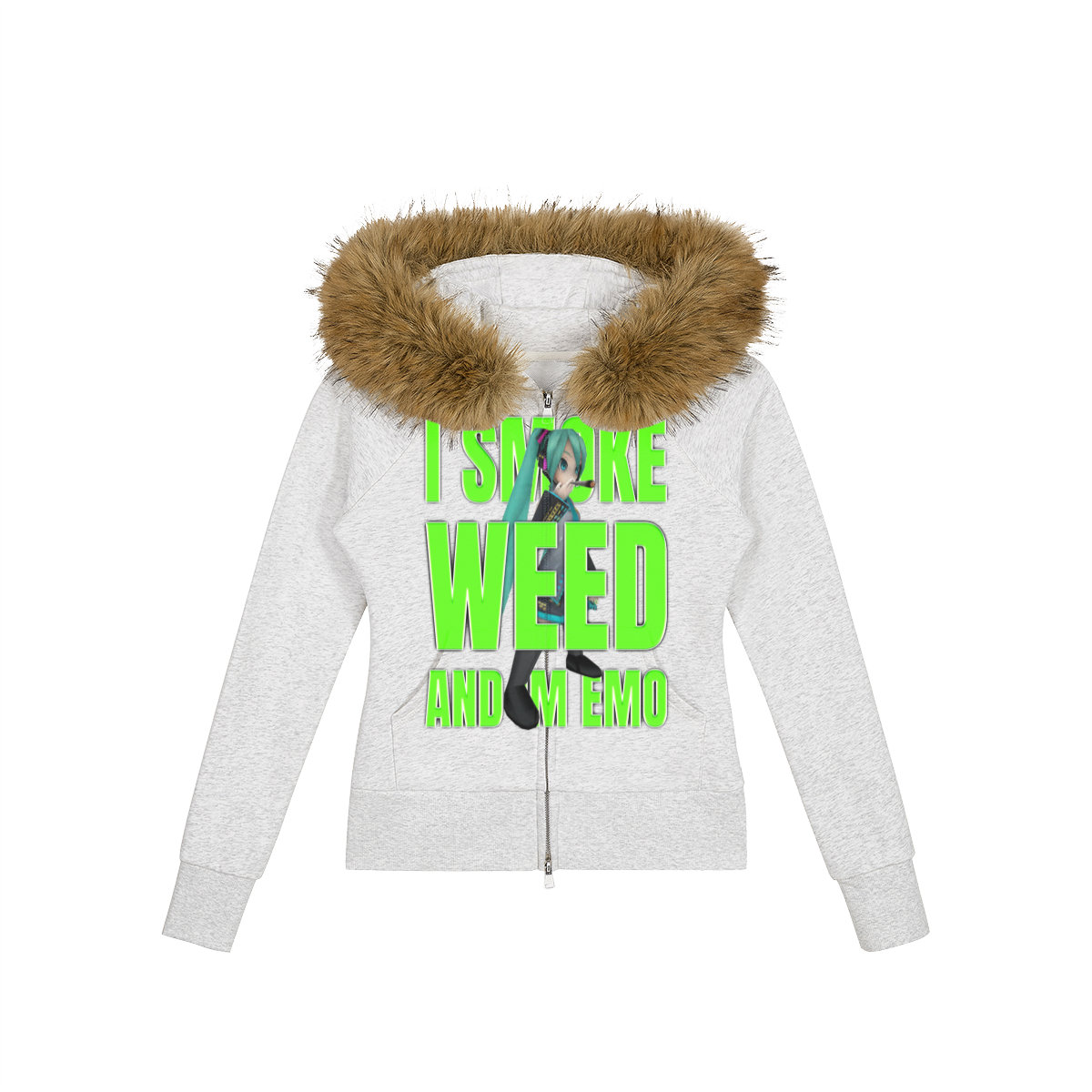 WEEDMIKU - FAUX FUR HOODIE