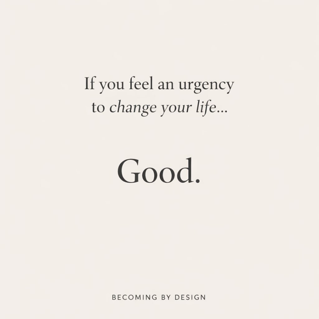 There comes a point where staying the same feels heavier than changing.

That urgency you feel isn&rsquo;t chaos.

It&rsquo;s self-respect waking up.

And once you see that, you can&rsquo;t unsee it.

Save this for the moment you choose yourself agai