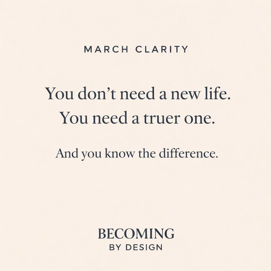 March isn&rsquo;t about reinventing your life.

It&rsquo;s about recognizing what no longer feels true.

Some things are complete.
Some roles are outdated.
Some versions of you are ready for what&rsquo;s next.

Clarity isn&rsquo;t loud.
It&rsquo;s ho
