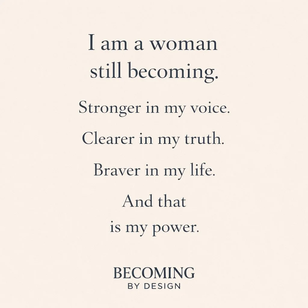 Becoming isn&rsquo;t about perfection.
It&rsquo;s about growing into the woman you were always meant to be.

Save this as a reminder of your power.

#BecomingByDesign
#WomenBecoming
#IntentionalLiving
#internationalwomensday
#midlifegrowth