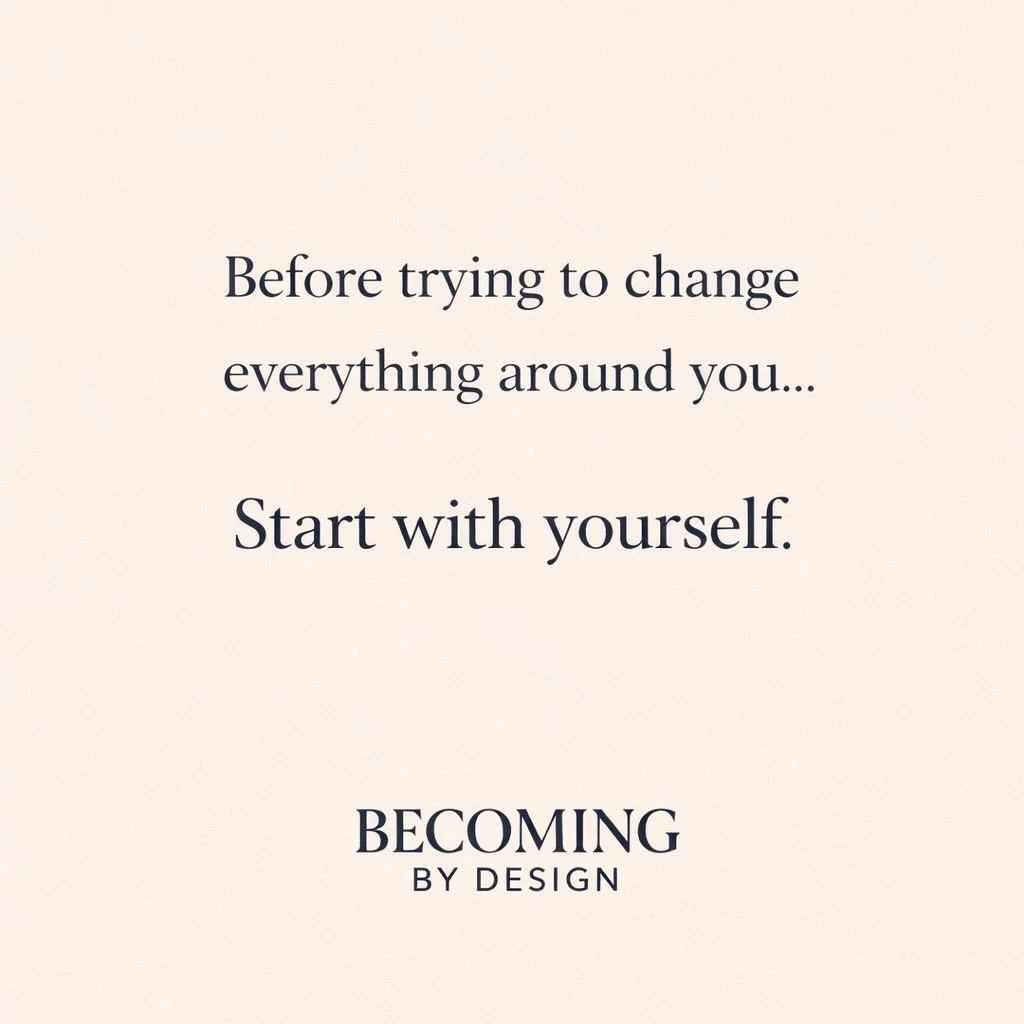 Before trying to fix everything around you, pause.

Notice where you are.
Notice how you&rsquo;re responding.

Because the shift you&rsquo;re looking for
doesn&rsquo;t start out there.

It starts in the way you meet this moment.

Quietly.
Honestly.
W