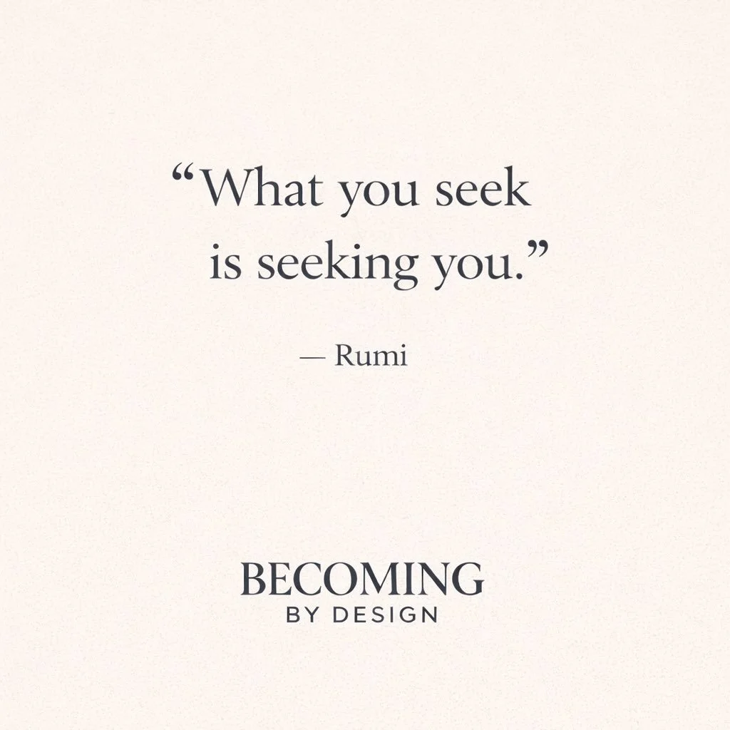 What you seek is seeking you.

Sometimes the clarity, the direction, the next step you&rsquo;re waiting for&hellip; isn&rsquo;t something you have to chase.
It meets you when you slow down, reconnect, and listen a little closer.

This is your reminde