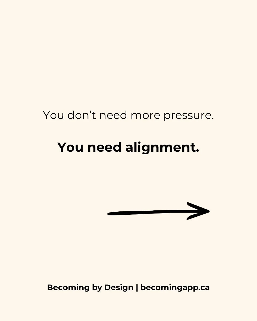 Sometimes it&rsquo;s not that you need to do more.

It&rsquo;s that you&rsquo;ve moved away from what actually feels true.

Alignment doesn&rsquo;t come from pressure.
It comes from returning &mdash; to yourself, your values, your direction.

These a