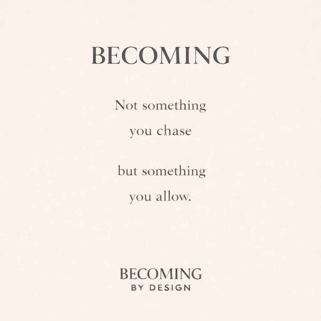 You don&rsquo;t have to chase who you&rsquo;re becoming.

You just have to stop resisting it.

What&rsquo;s meant for you doesn&rsquo;t come from force.

It unfolds the moment you allow it.

Save this as a reminder &hellip; your becoming isn&rsquo;t 
