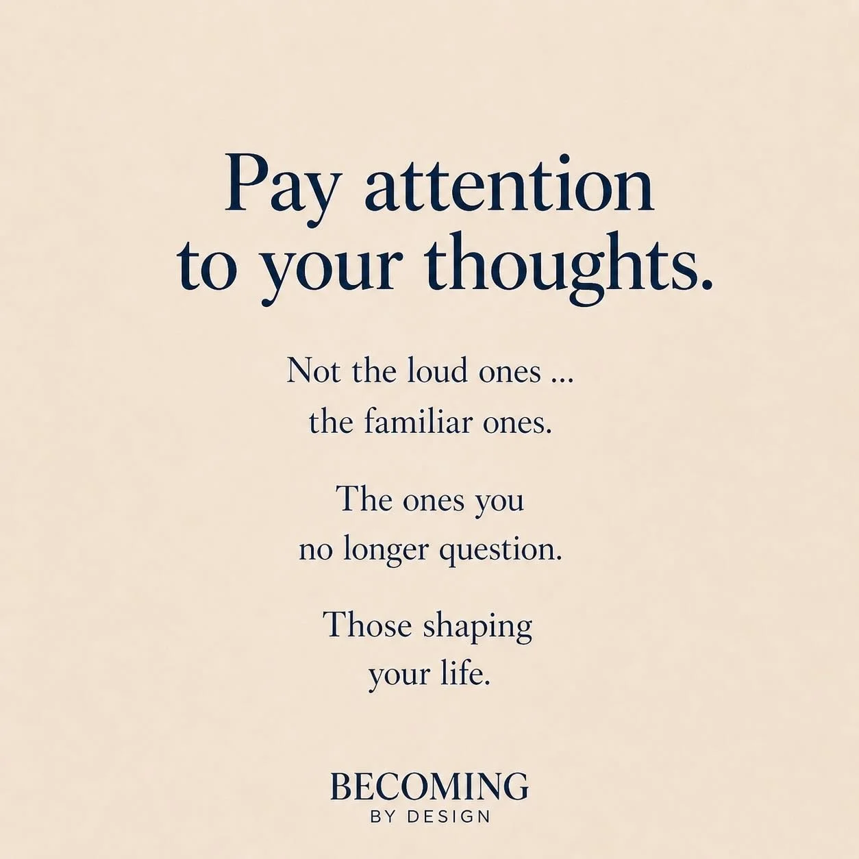 Most people don&rsquo;t question the thoughts that feel normal.

Not because they&rsquo;re true&hellip; but because they&rsquo;re familiar.

And over time, what feels familiar starts to feel like who you are.

That&rsquo;s how your life gets shaped q