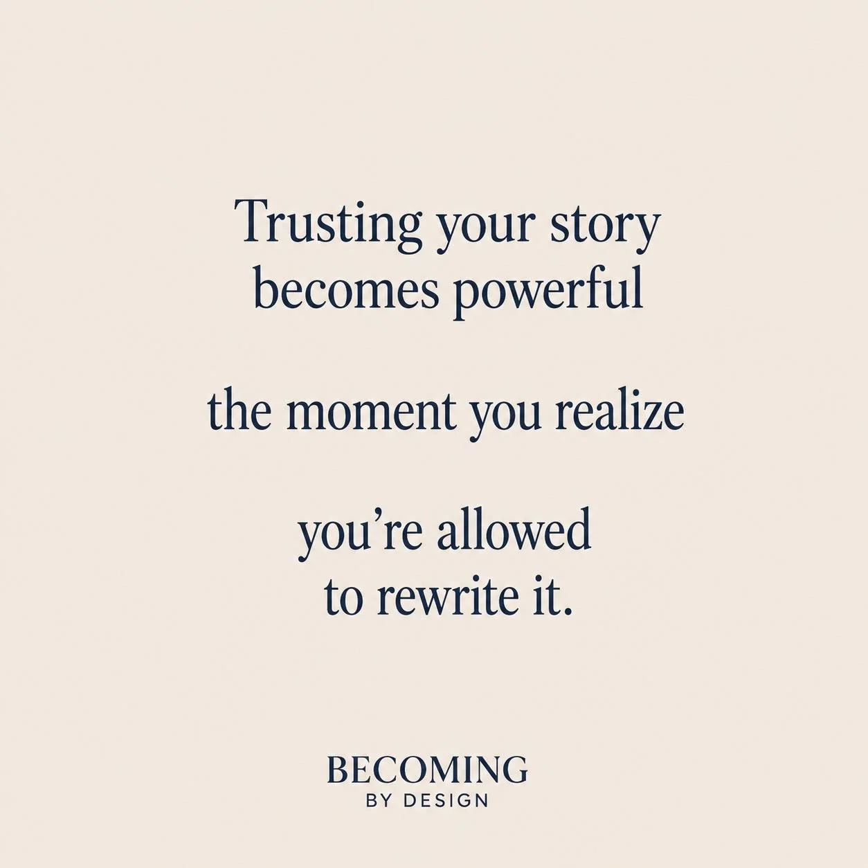 Trusting your story changes everything.

Not because every chapter was easy&mdash; but because you stop seeing your past as proof you&rsquo;re stuck.

You begin to see it as proof you&rsquo;ve evolved.

And sometimes the most powerful thing you can d