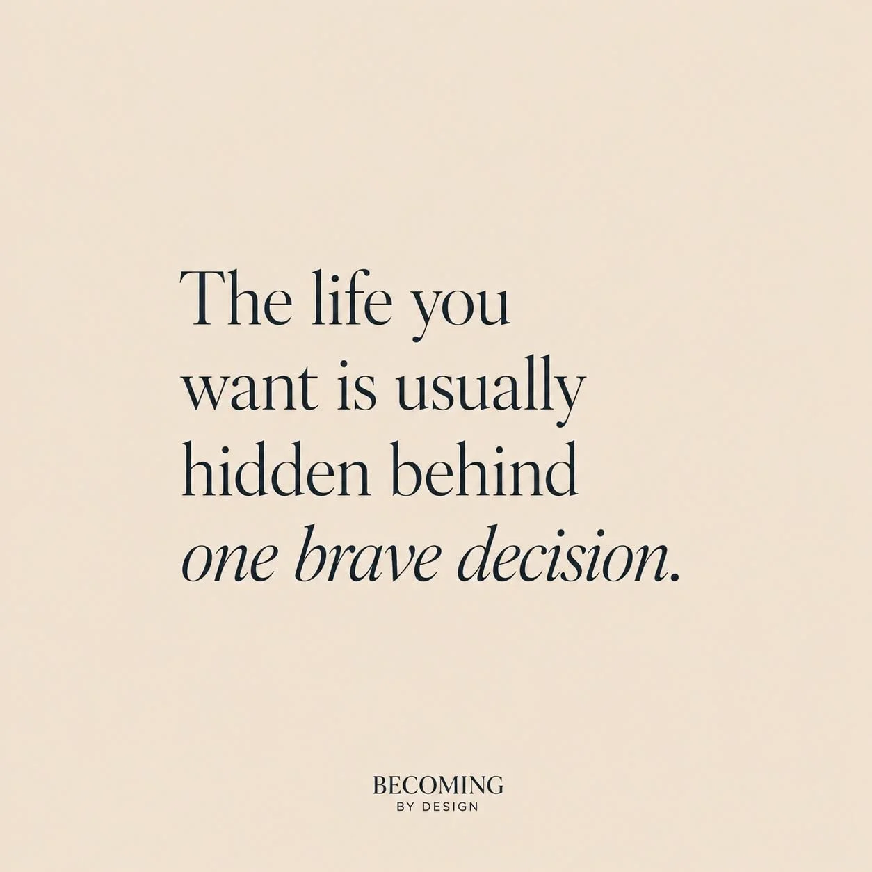 Most people don&rsquo;t stay stuck because they lack potential.

They stay stuck because one decision feels uncomfortable.

But the life you want is usually hiding behind the decision you keep avoiding.

The hard conversation. 
The boundary. 
The mom