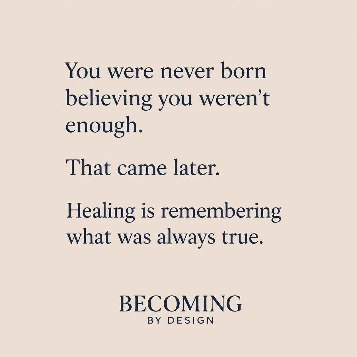Somewhere along the way, many of us learned to question ourselves.

Our worth.
Our voice.
Our place in the world.

But those beliefs were learned &mdash;
which means they can also be unlearned.

Healing isn&rsquo;t about becoming someone new.
Sometim