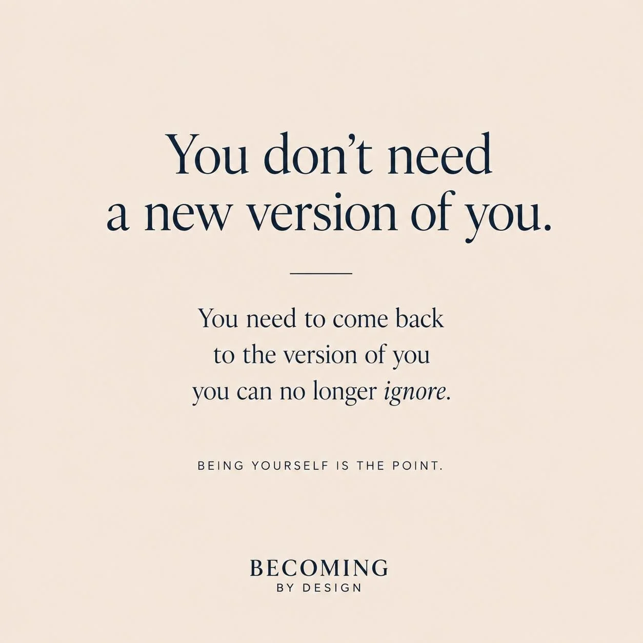 A lot of people spend years trying to become someone new,
when what they&rsquo;re really longing for is a return to themselves.

Not the version shaped by pressure.
Not the version built for survival.
The real one underneath all of it.

The one you c