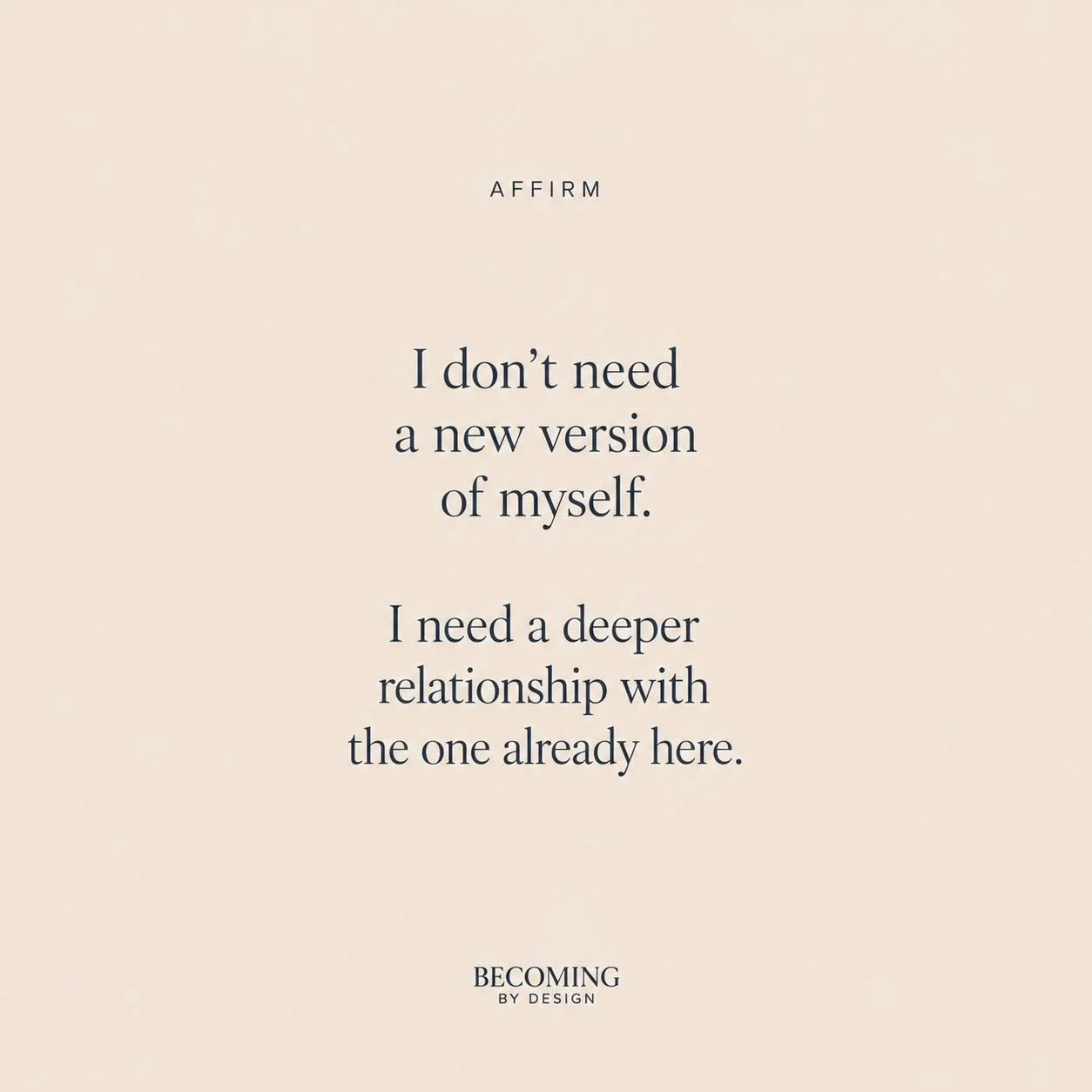 Many of us spend years trying to become someone new.

A better version.
A more successful version.
A more confident version.

But often the real work isn&rsquo;t creating a new identity.

It&rsquo;s reconnecting with the person underneath the noise, 