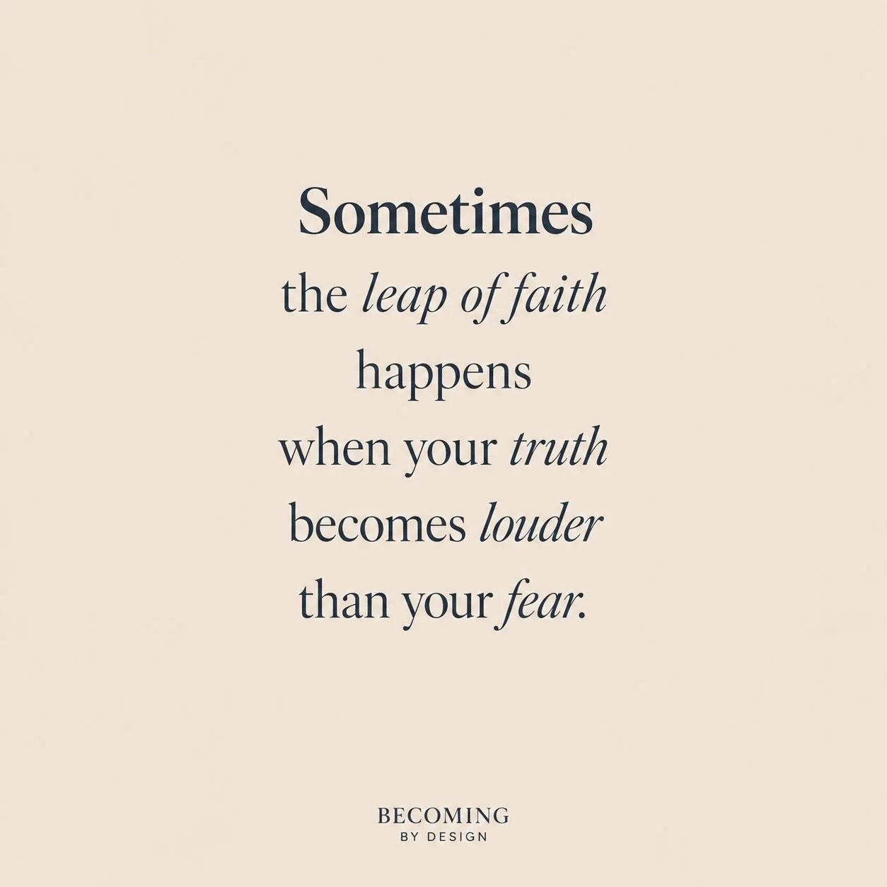 There comes a moment when staying where you are feels heavier than trusting what you already know deep down.

Not because the fear disappears.
But because your truth becomes impossible to ignore.

A quiet reminder:
becoming often begins there.

What&