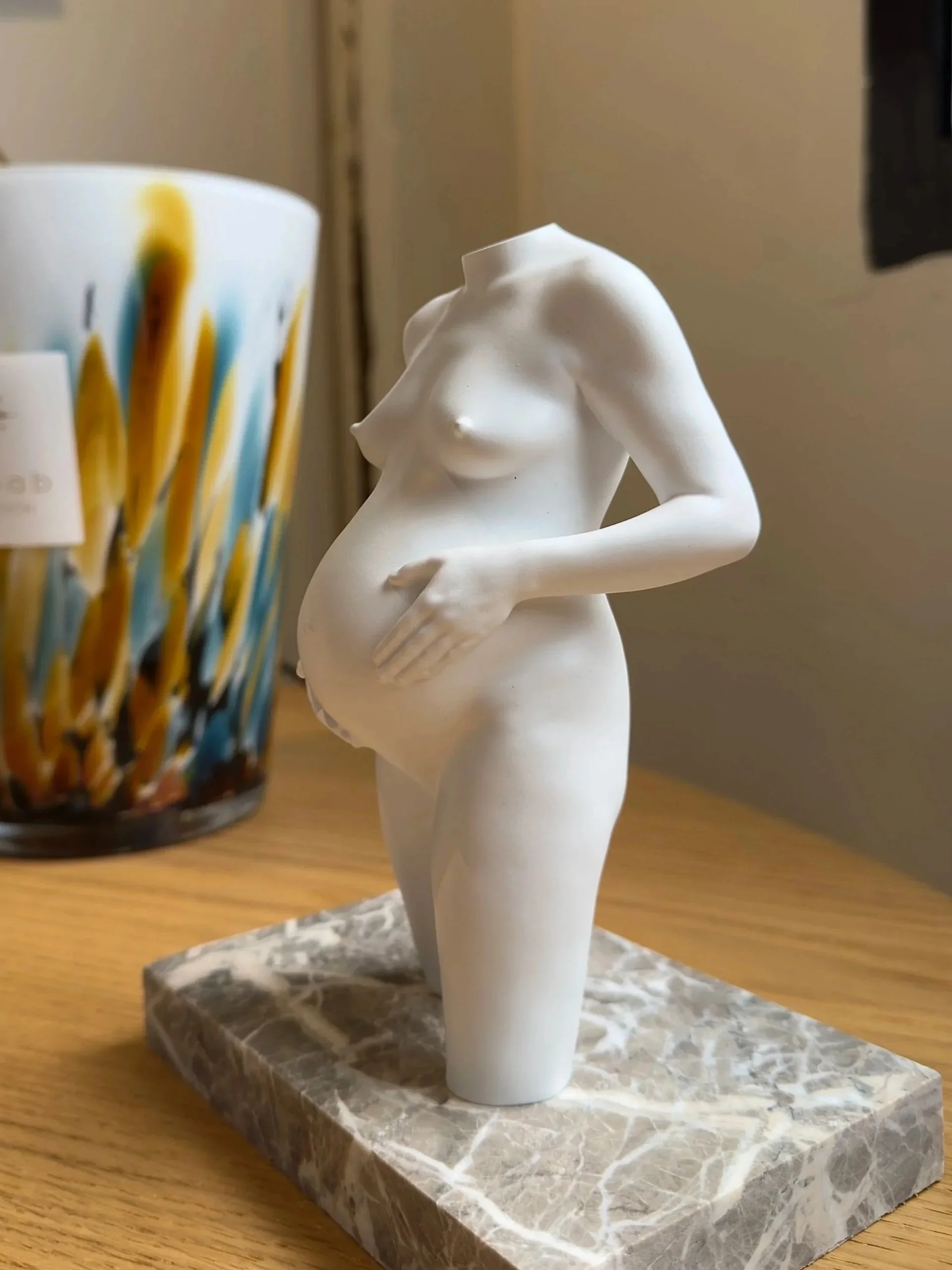 3D pregnancy bump sculpture in white home decor bespoke pregnancy keepsake Melbourne.