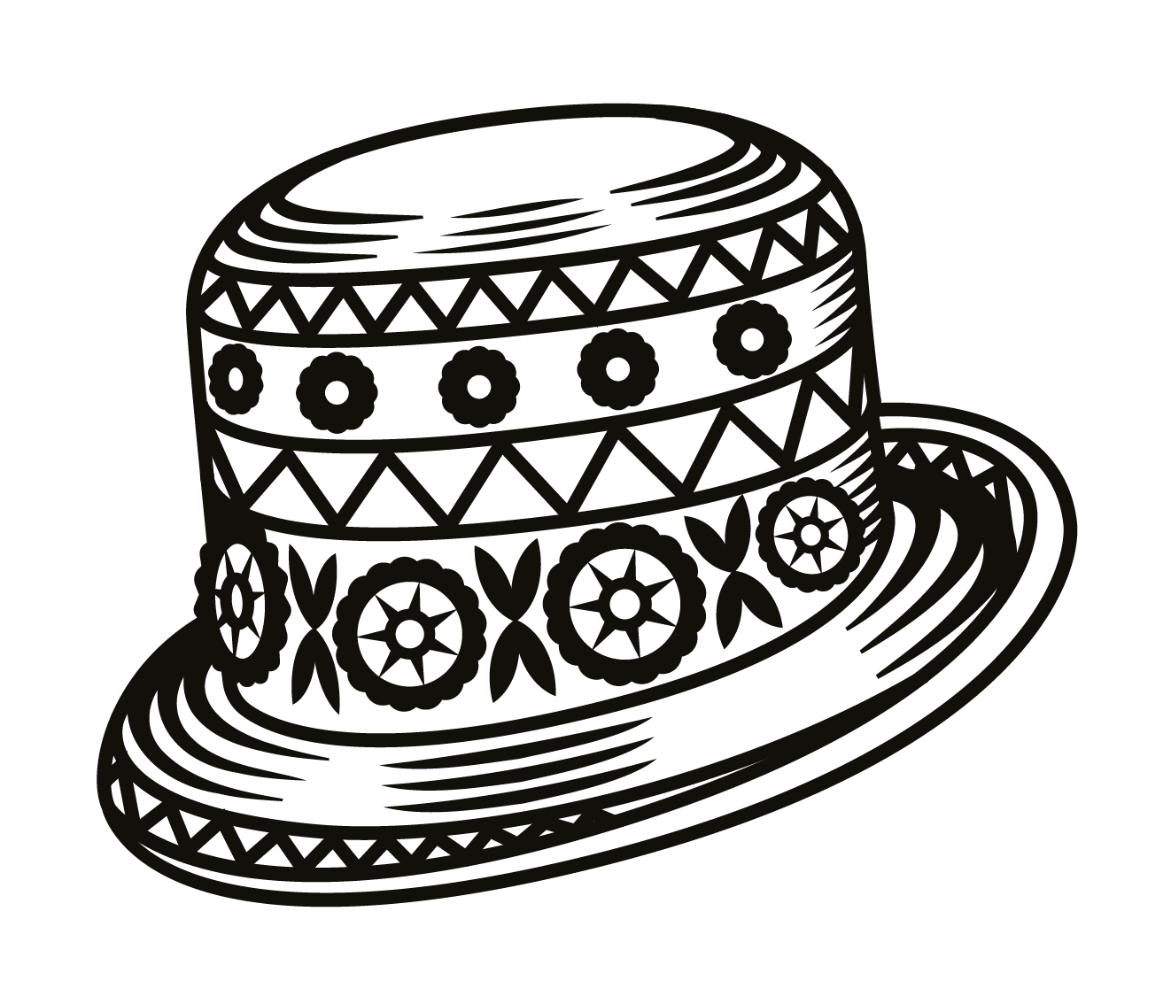 Ilustración de sombrero andino SOMBRERO SANTIAGO DE PUPUJA, PUNO que inspira el estilo PILSENER de la cerveza artesanal Cholita.