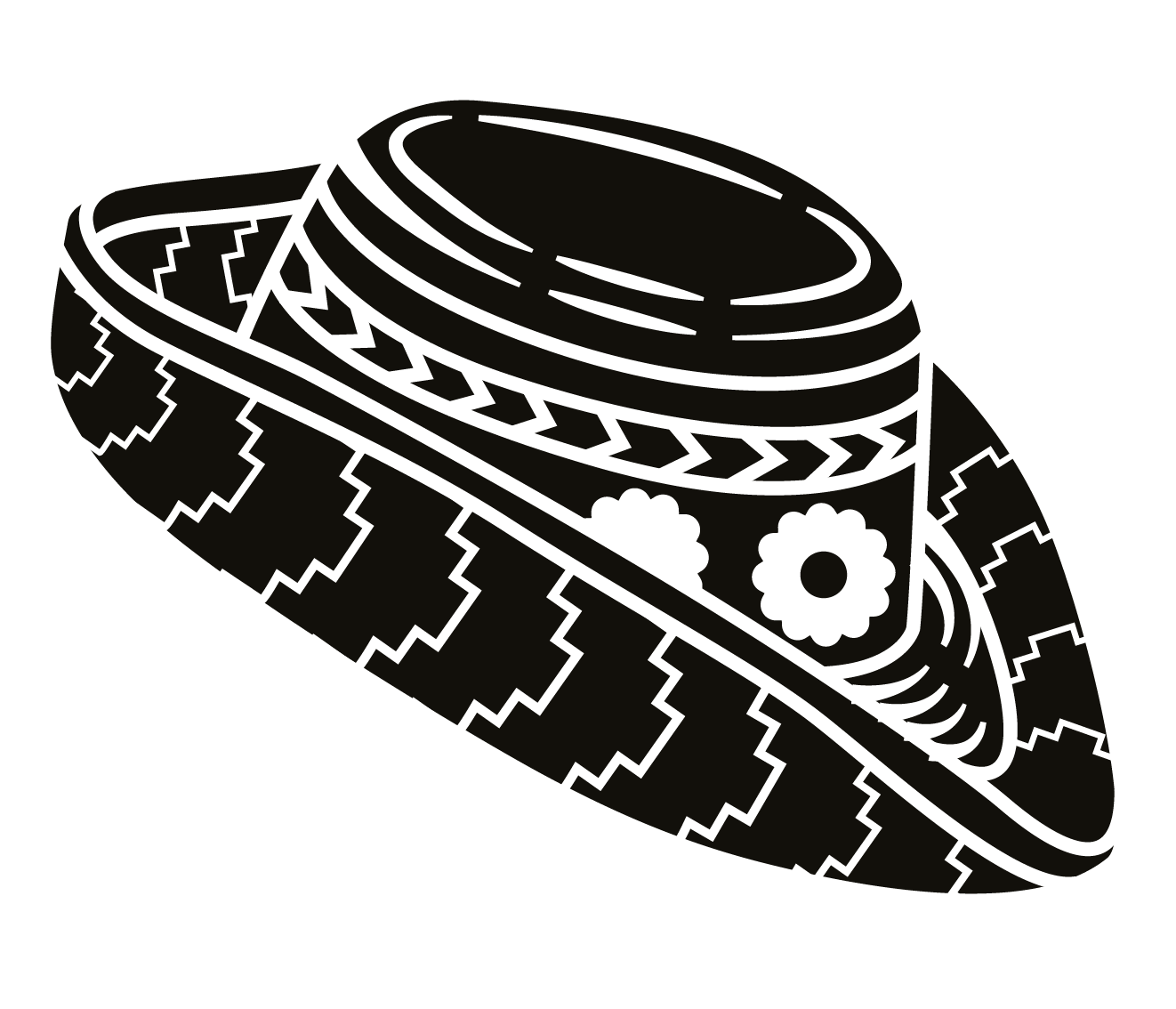 Ilustración de sombrero andino SOMBRERO SARHUA, AYACUCHO que inspira el estilo IPA de la cerveza artesanal Cholita.