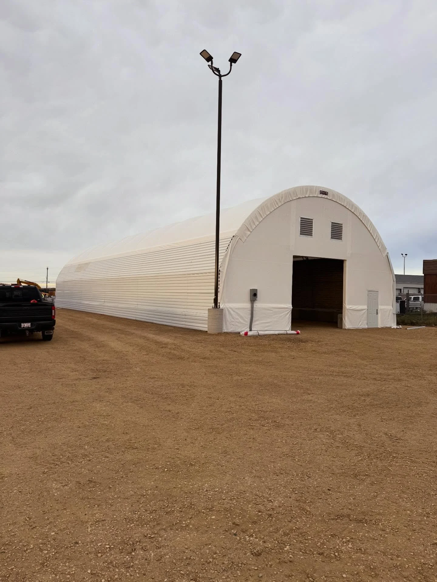 Stony Plain project nearing completion!

For this build, we installed exterior cladding along the side of the structure to meet fire code requirements and protect the nearby buildings. Another safe, compliant, and clean install by the S&amp;T crew.

