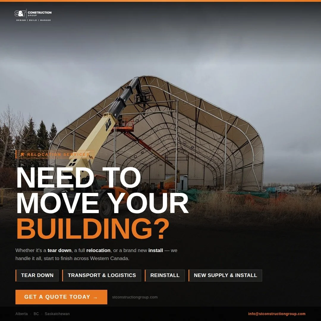 This week, we&rsquo;re tearing down a full fabric building in Edmonton and relocating it to the Calgary area &mdash; giving it a second life where it&rsquo;s needed most.

Relocating a building is one of the most cost-effective ways to expand your op