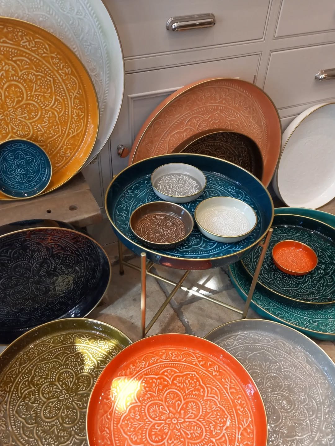 Our best selling enamel trays are back in stock!!

Featuring the return of some of our most-loved colours, including mustard, grey, and teal, alongside a couple of new shades (anyone notice that scrumptious chocolate colour? Scroll to the end for a c