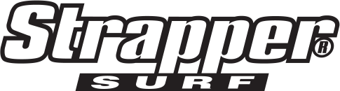 Stripper Surf logo with bold white and black text