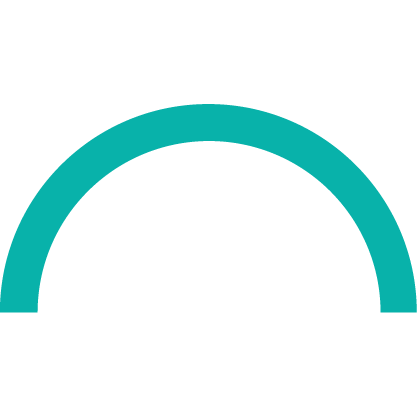 Graph with a teal semi-circular bar and black background