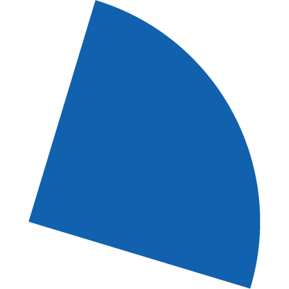 A blue pie chart segment inside a black circle.