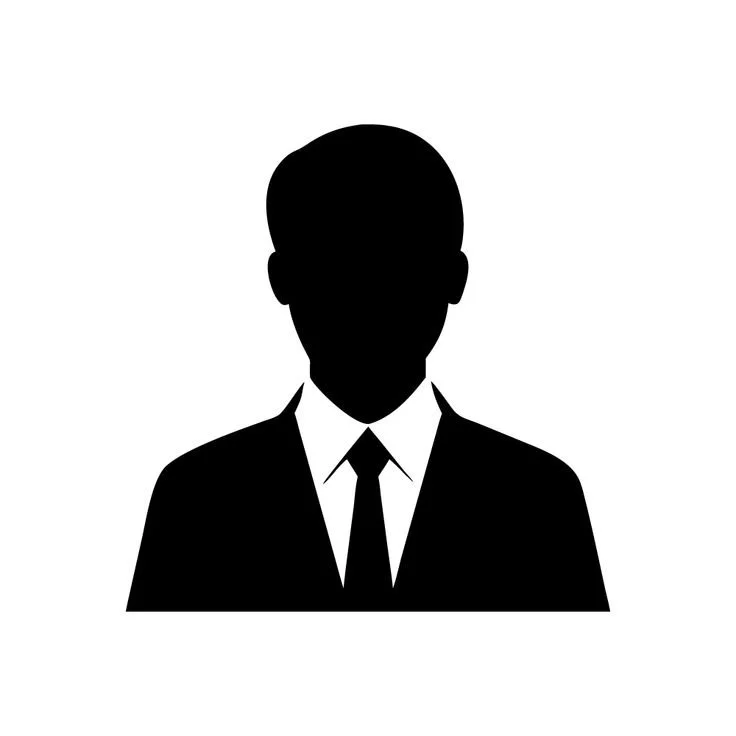 Silhouette of a person wearing a suit and tie, with a plain background.