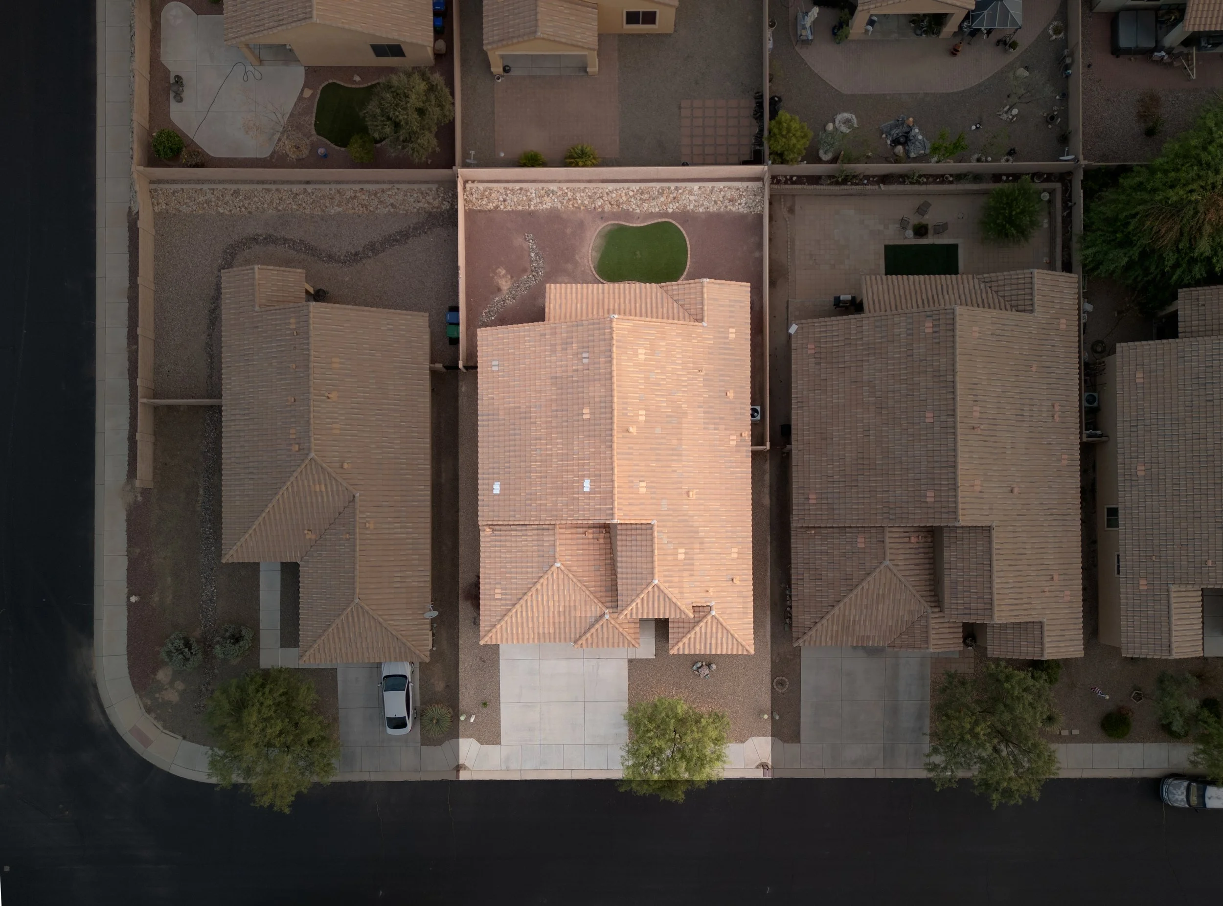 aerial, drone, twilight