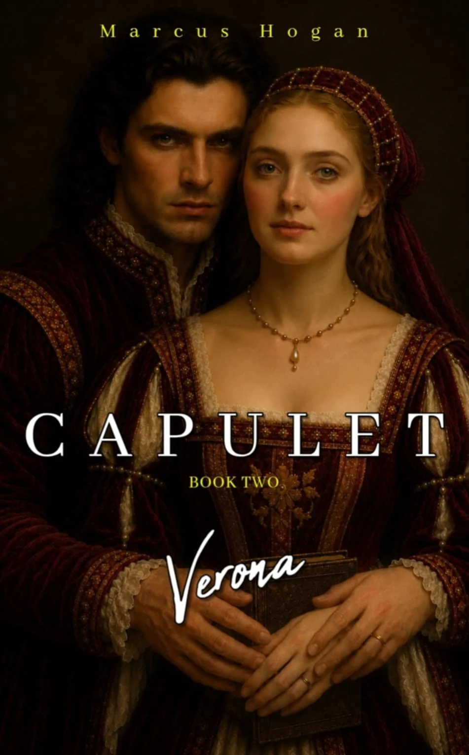 CAPULET Book 2 – Verona front cover featuring newlyweds Armand and Ilaria de Capulet departing Lyon for Verona.