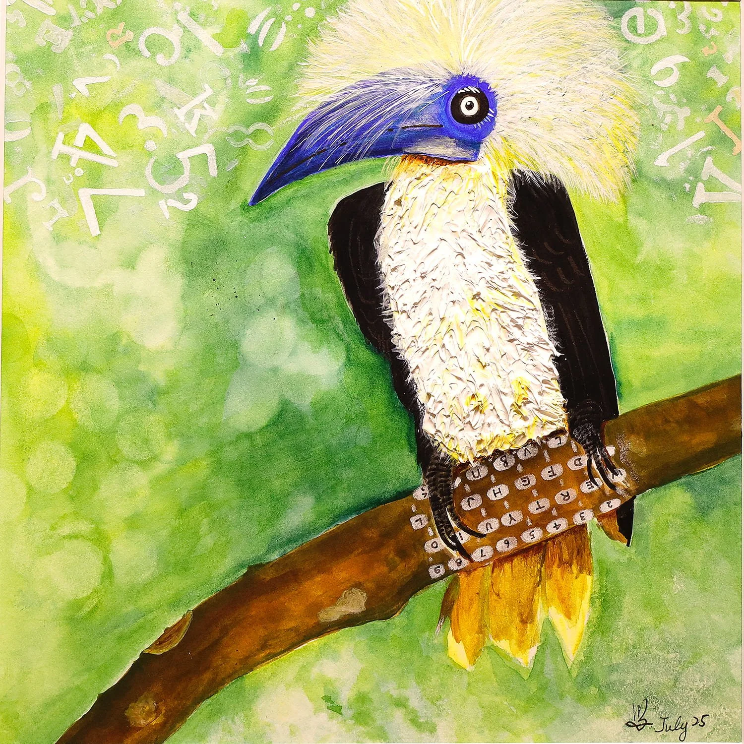 Fowlstein 鳥因斯坦
Mixed Media on Paper
24 x 24 cm, 2025
