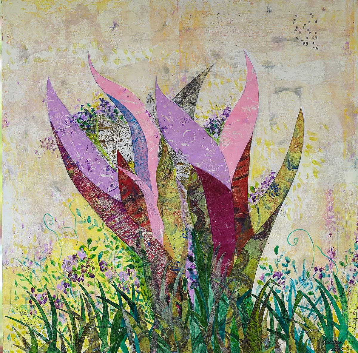 Green Steps 植緘
Mixed Media on Wood Panel, 
60 x 60cm, 2025
