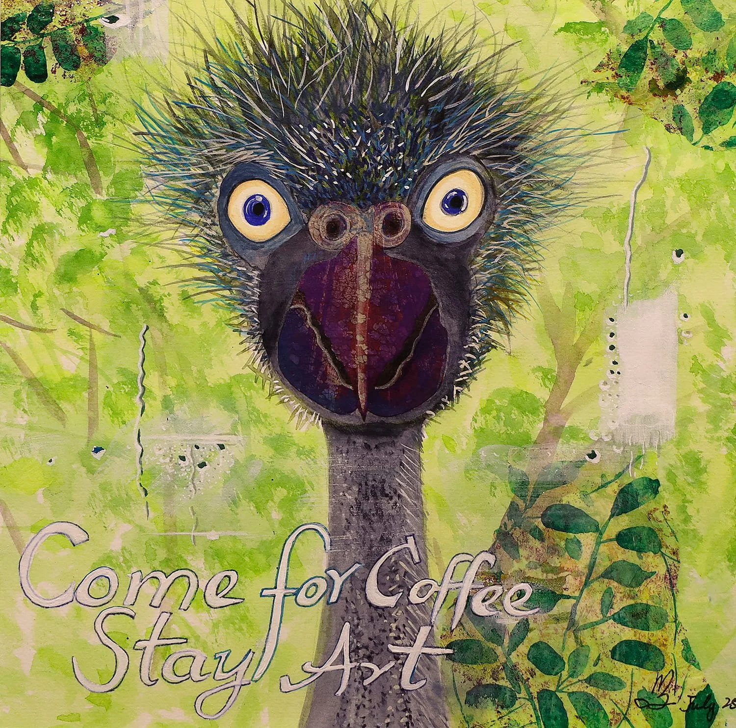 The First Sip 第一杯
Mixed Media on Paper, 24 x 24cm, 2025