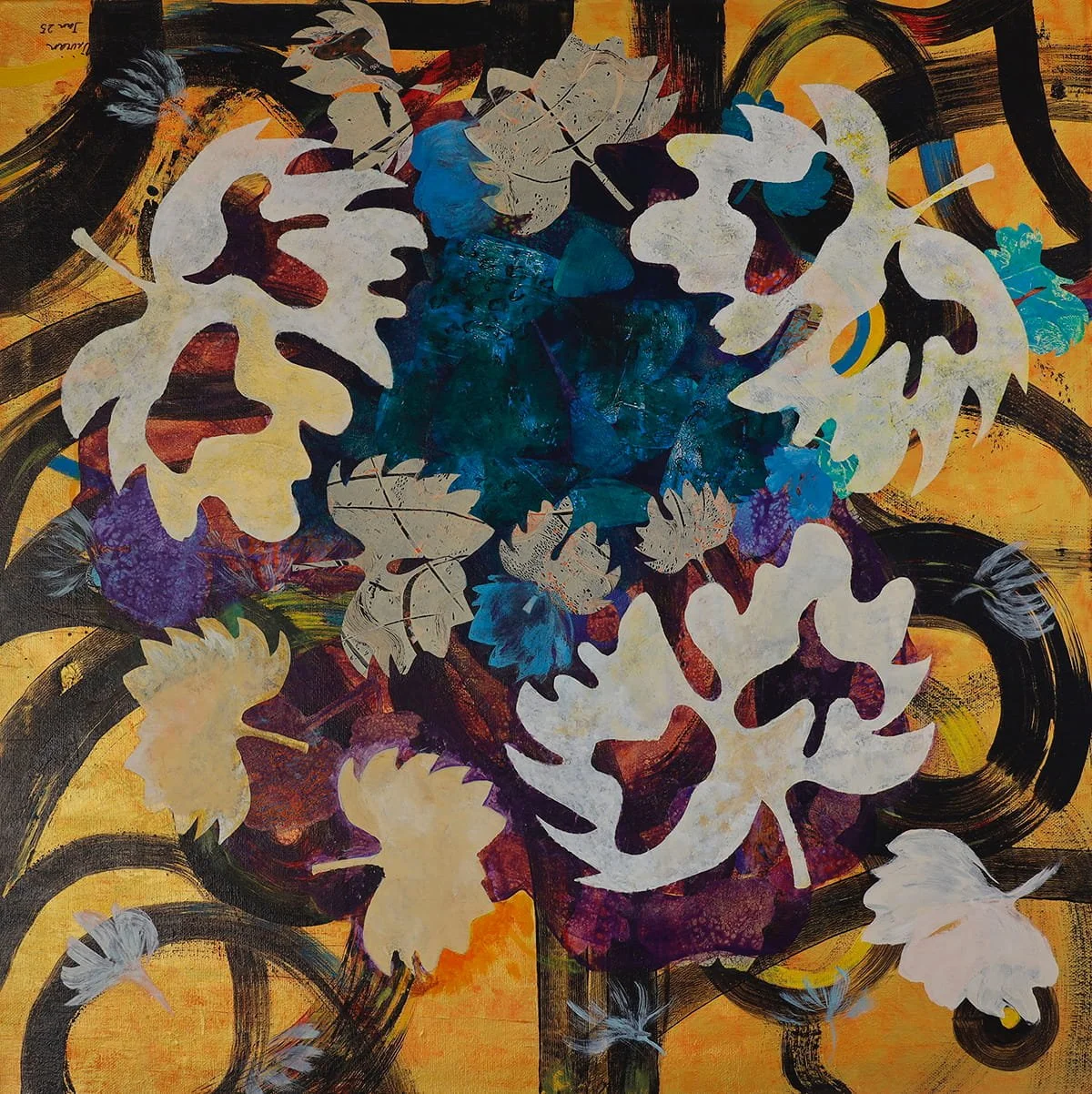 The Lakes Unfolding 湖綻
Mixed Media on Canvas, 70 x 70cm , 2025