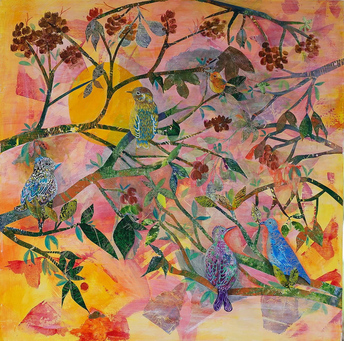 Chitchat 閒聊
Mixed Media on Wood Panel, 
60 x 60cm,  2025
