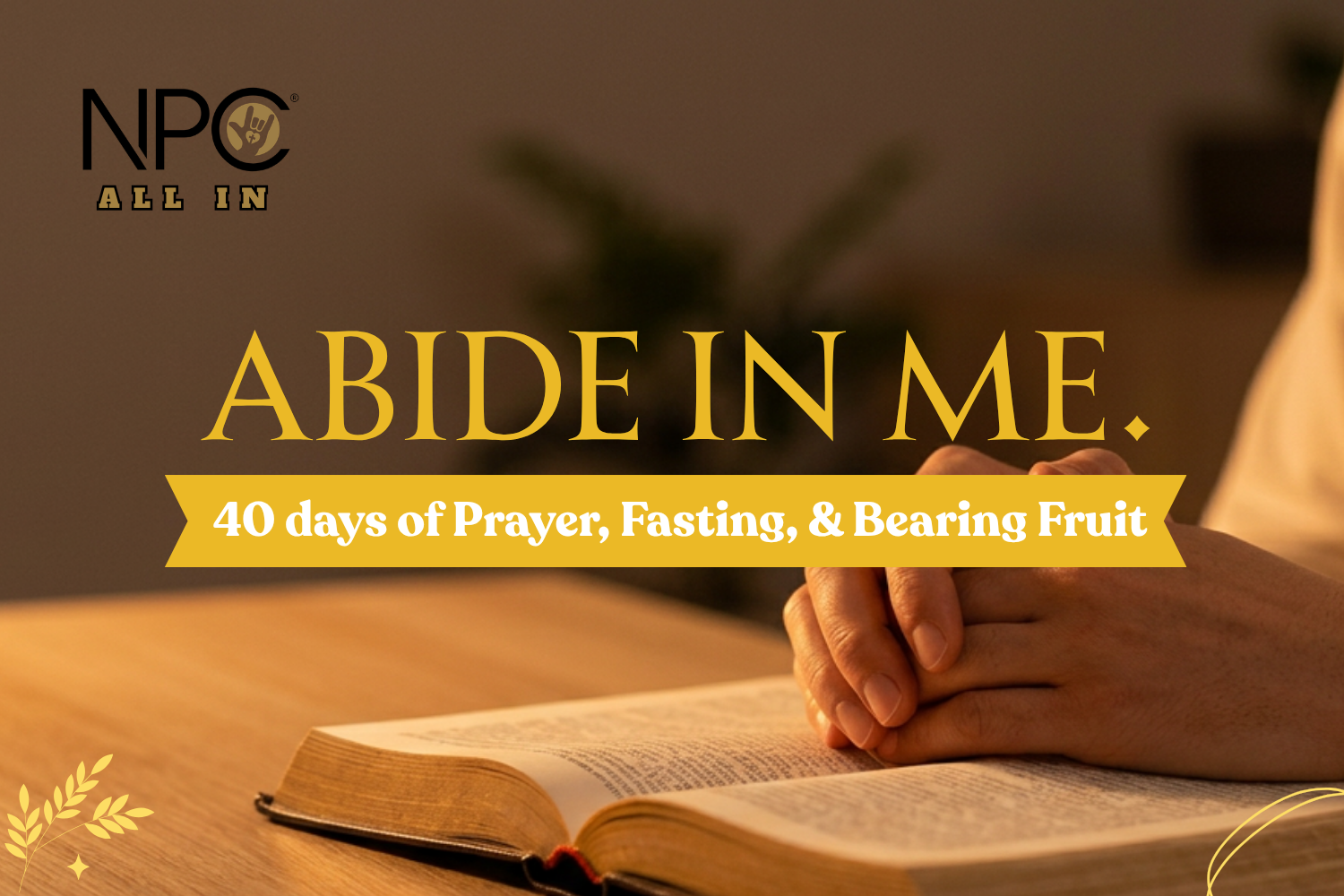 Welcome to our "Abide in Me" 40-day journey! 