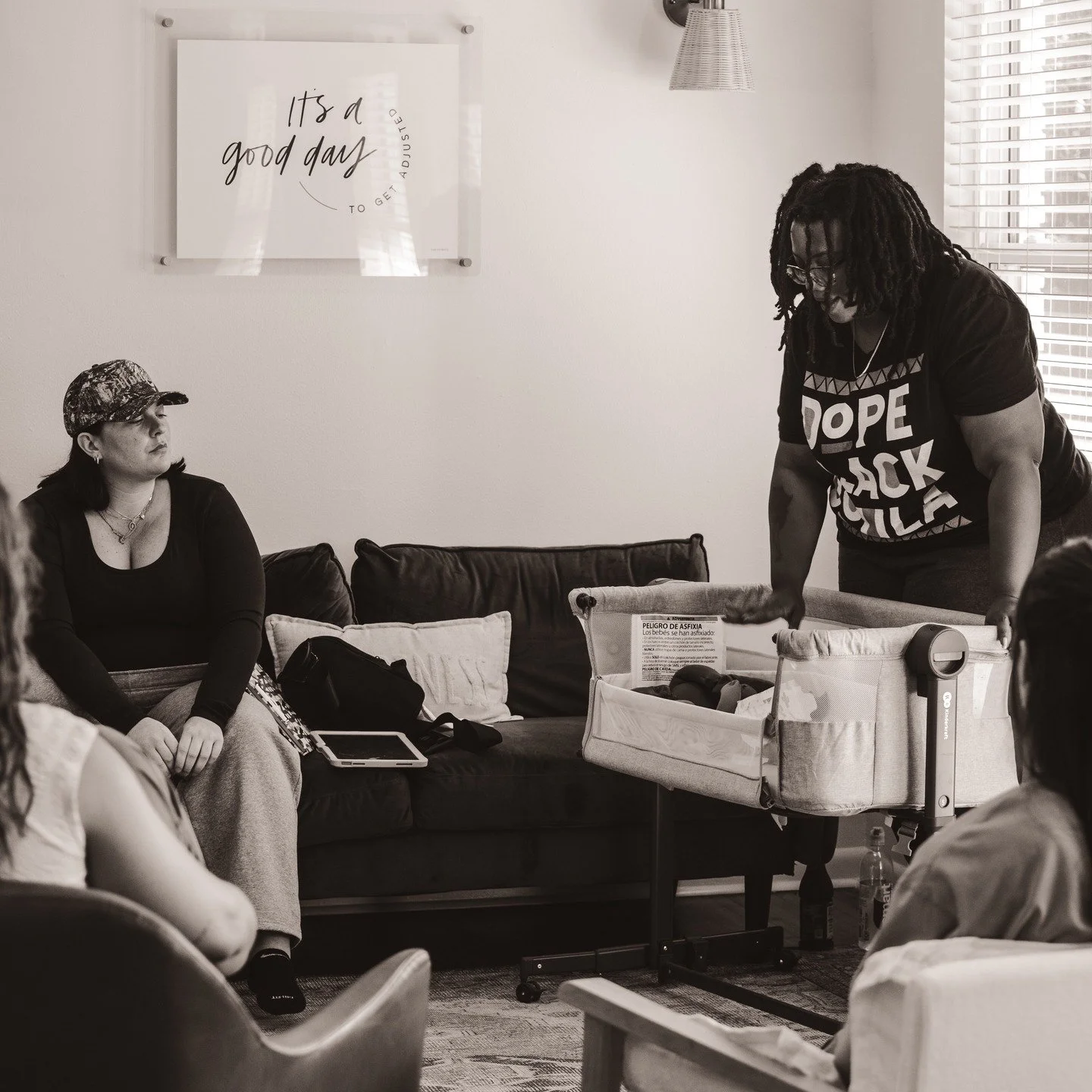 Postpartum is raw. It is leaky, tearful, exhausted, and breathtakingly beautiful all at once. 
Our society often asks mothers to "mask" the mess.
But a postpartum doula invites you to drop the act.
Holding a mother means providing a nonjudg