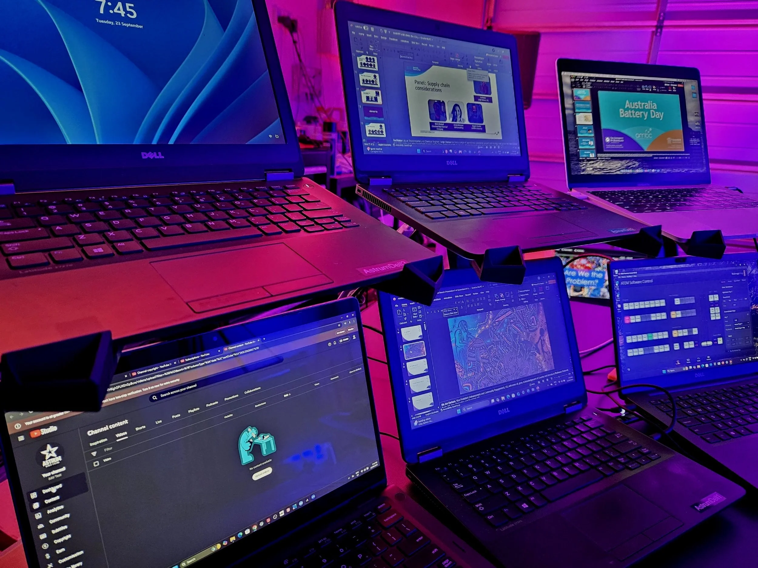 High quality audio visual equipment being used for corporate live streaming event