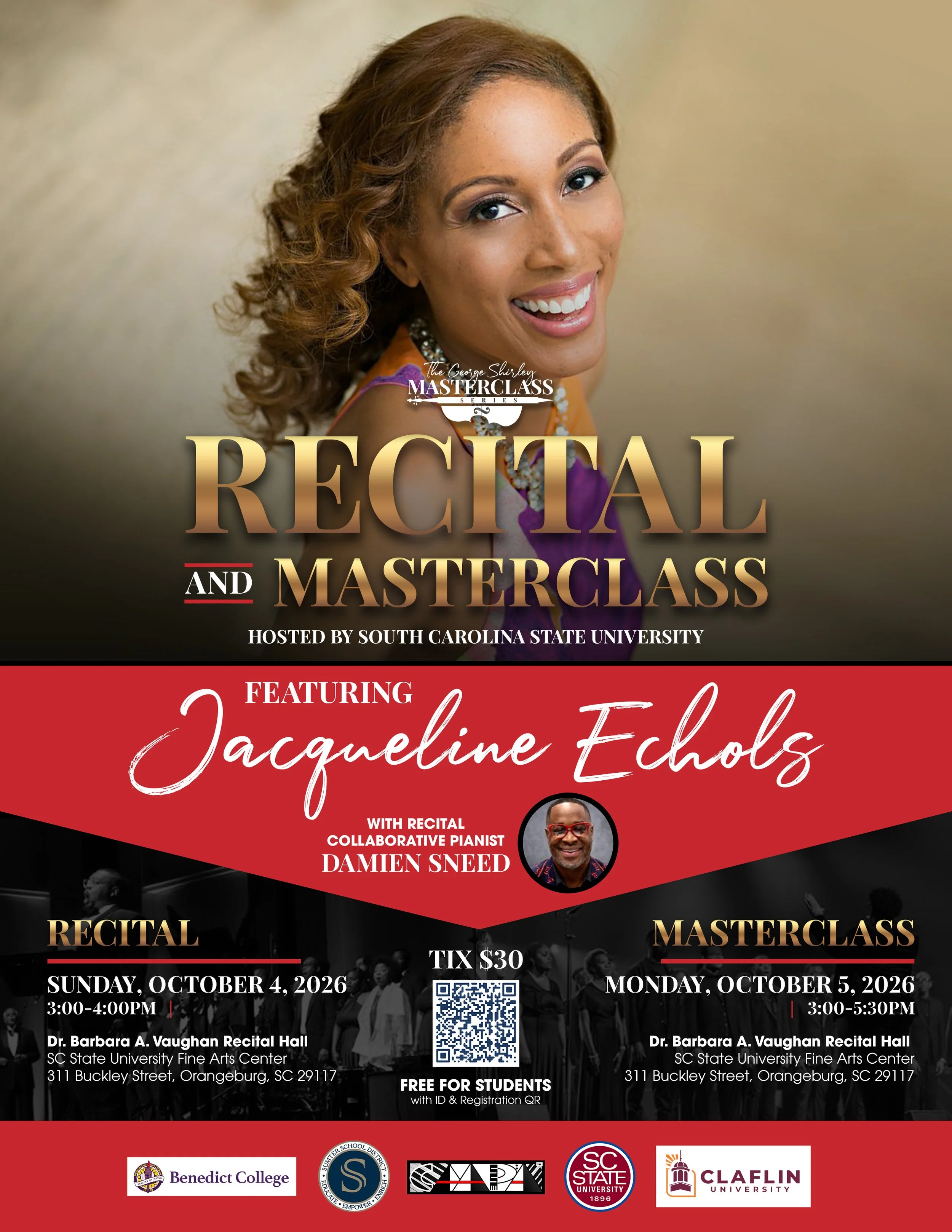 George Shirley Masterclass Class Recital Presents: Jacqueline Echols and Damien Sneed in Recital
