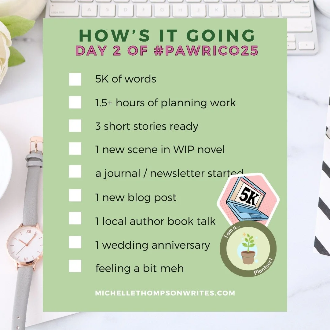 2nd November Update. How are my #PaWriCo25 goals going? 

via@pathfinderswritingcollective 

I feel I still haven't settled into writing with focus. 

#pawrico25 #novnov #amwriting