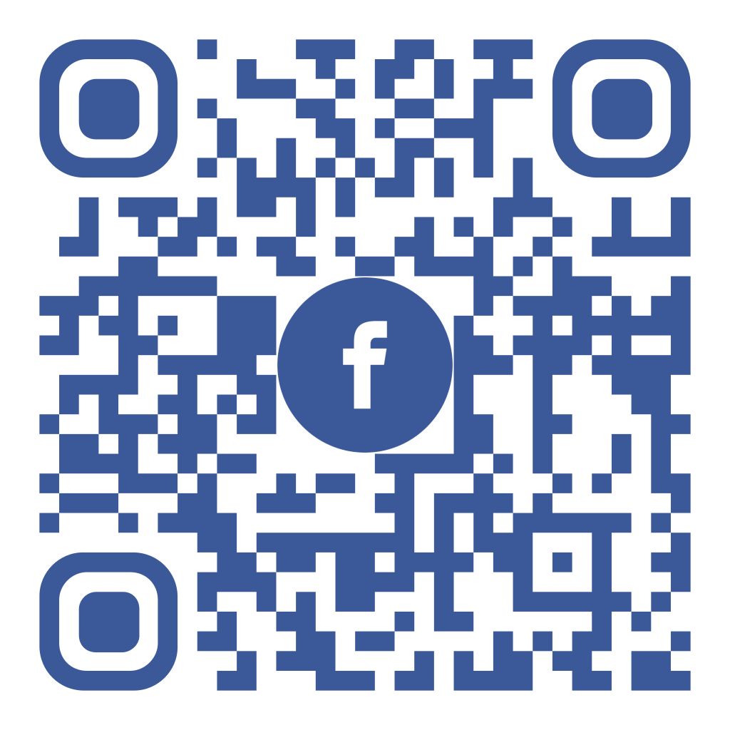 Un code QR avec le logo de Facebook au centre.