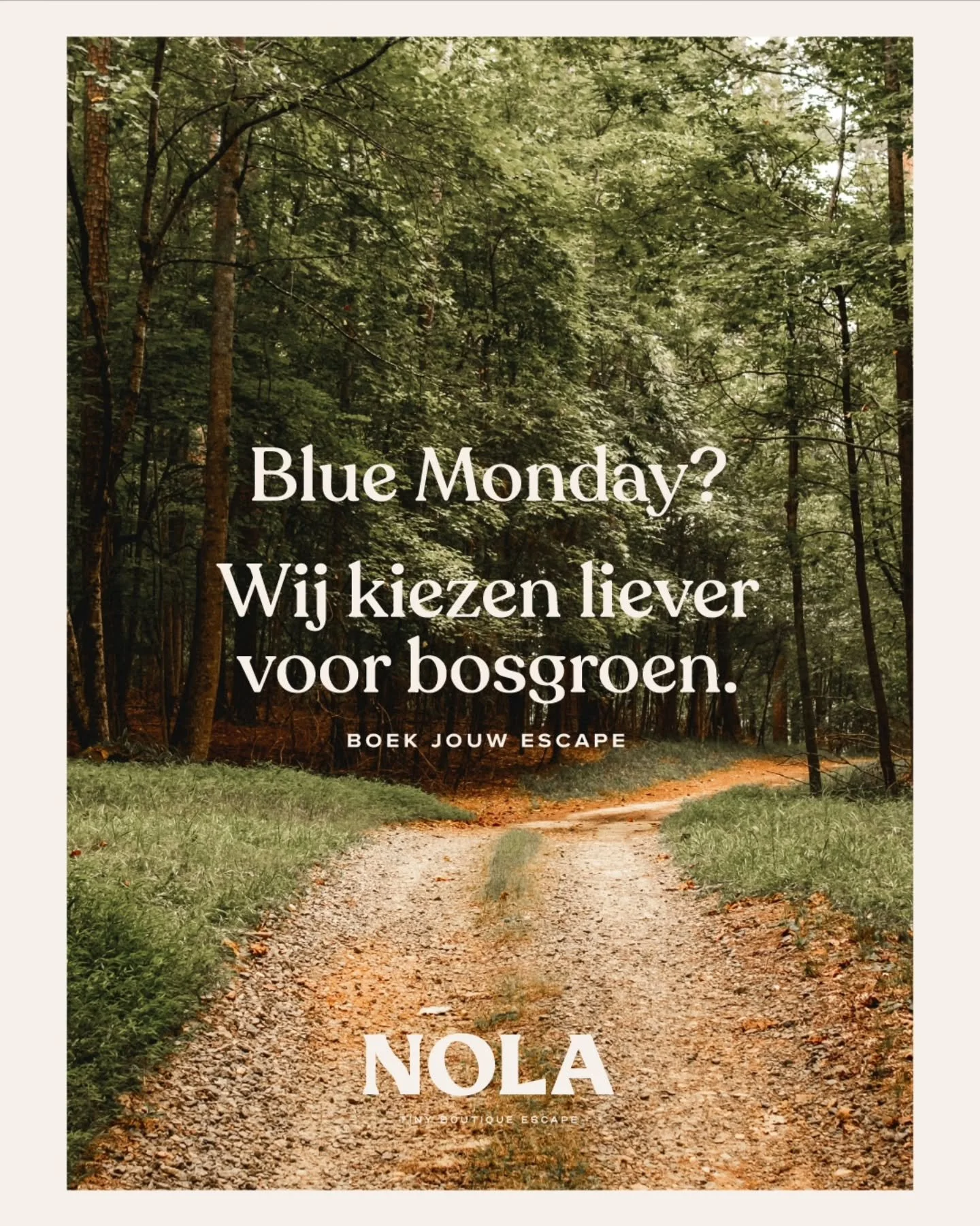 Vandaag is het Blue Monday, maar wij kiezen liever voor bosgroen 🌿
Plan iets om naar uit te kijken.
Omdat Nola in april open gaat, kun je boeken met 15% korting in april &amp; mei met code NOLA15
Link in bio.