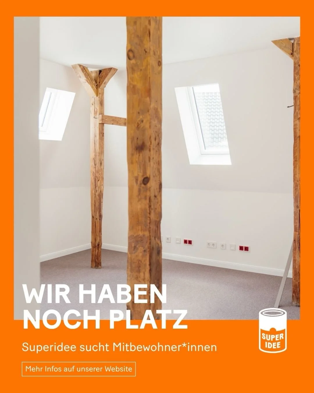 Wir haben Platz &ndash; Hat Jemand Bock? 👀

Im Dachgeschoss unserer Agentur sind 108 qm frei &ndash; in einem frisch sanierten und modernisierten Altbau mitten im Oldenburger Bahnhofsviertel. Hier bist du in drei Minuten am Bahnhof und in zwei Minut