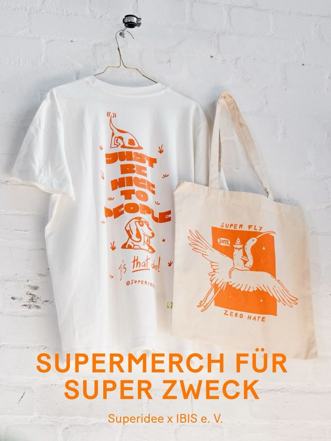 Supermerch f&uuml;r super Zweck 🧡

In Zusammenarbeit mit @ibis.ev 𓅞✨ startet nun unsere Spendenaktion.

Die Menschenrechtsorganisation IBIS e.V. setzt sich seit &uuml;ber 30 Jahren f&uuml;r Vielfalt, Teilhabe und ein demokratisches Miteinander ein.