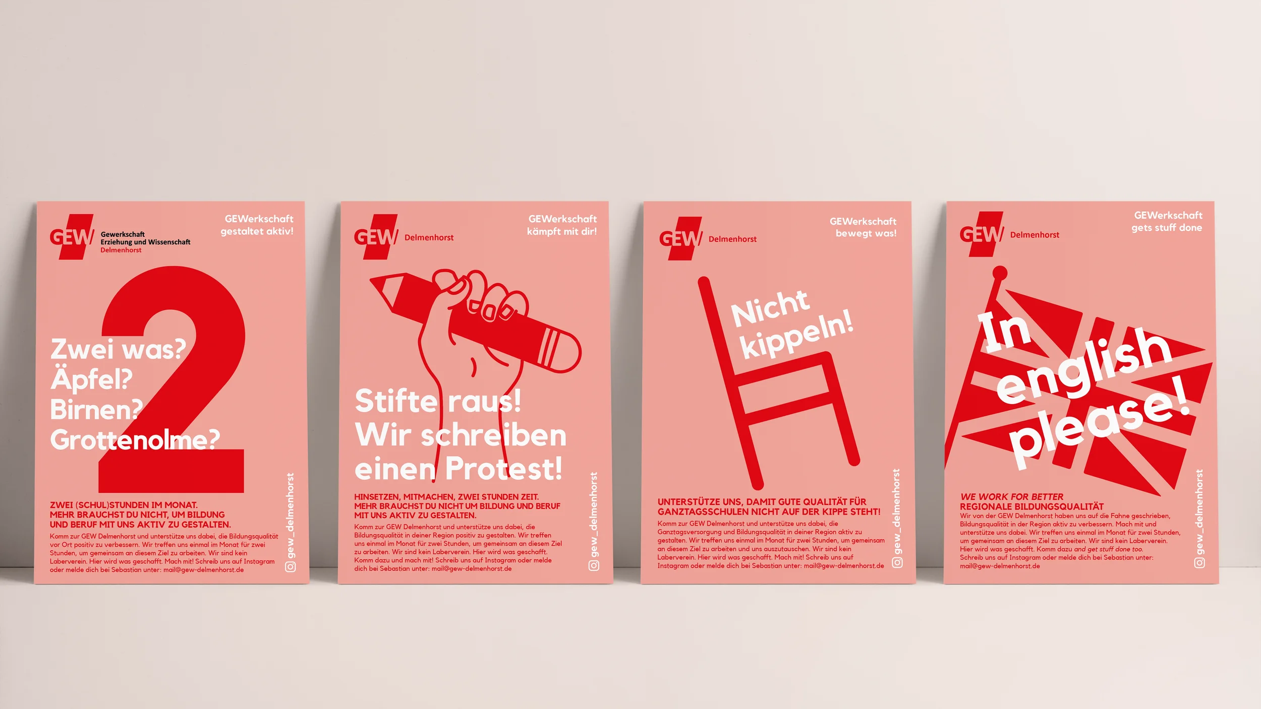 Vier Plakate der GEW.